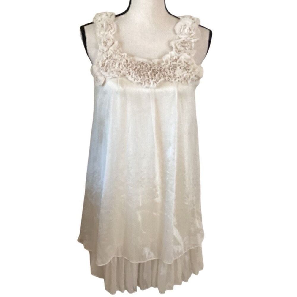 Anne Turtaut Champagne Ethereal, Whimsical Baby Doll Dress Size S Fairycore